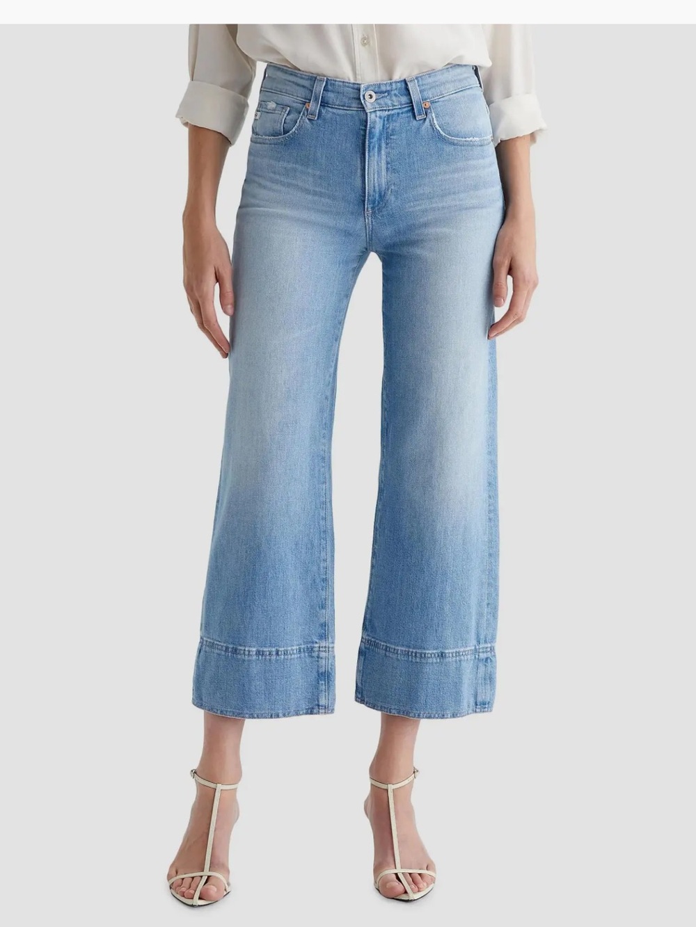 AG Jeans Saige Wide Leg Crop Wide Leg Crop Jeans Blue Waist 26